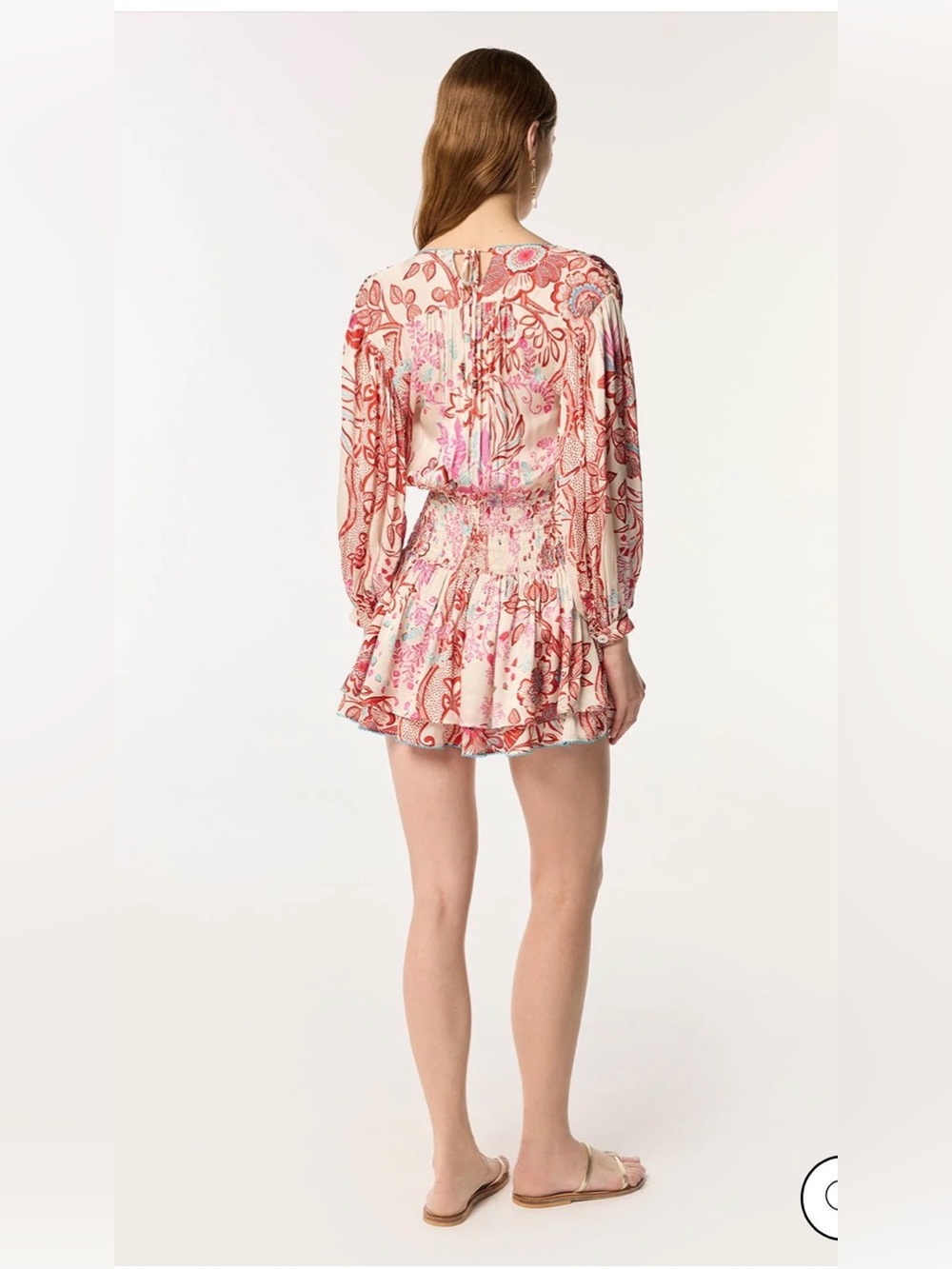 NWT Poupette St. Barth Pink, Turquoise & Red Floral Mini Dress - Picture 4 of 6
